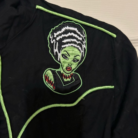 Banned Apparel Womens Western Frankenstein Shirt Black Long Sleeve - Medium - Picture 3 of 5